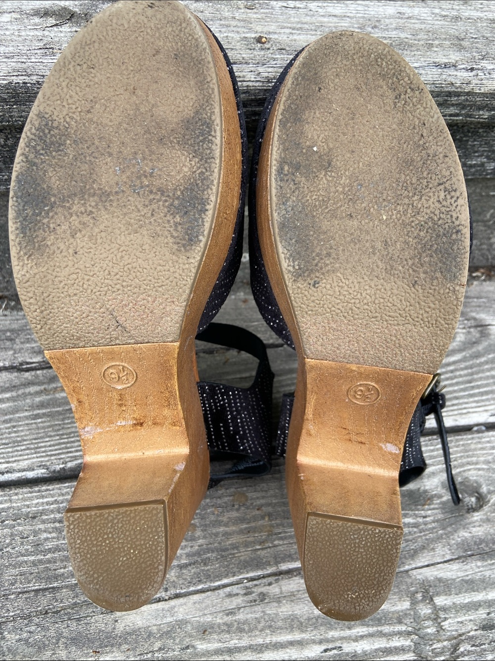Target Universal Thread Marcia Black Sparkle Velvet Heeled Clog Women's Size 9.5 - Picture 6 of 13